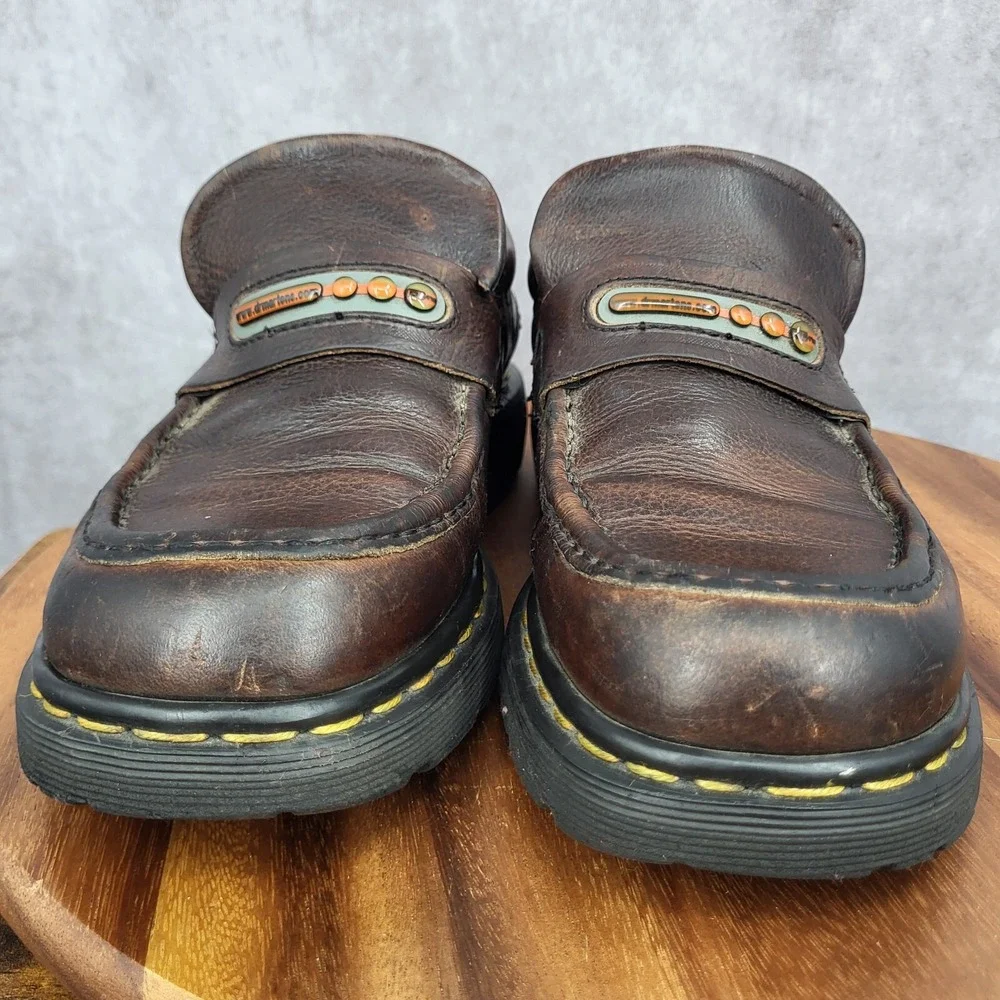Dr. Martens‎ Loafers Mens 8 Brown Leather Slip On Casual Boat Shoes 9524 England